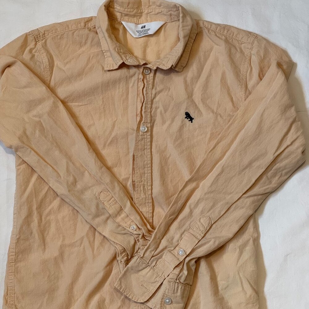 Boys H&M Peach Oxford button down Size 10